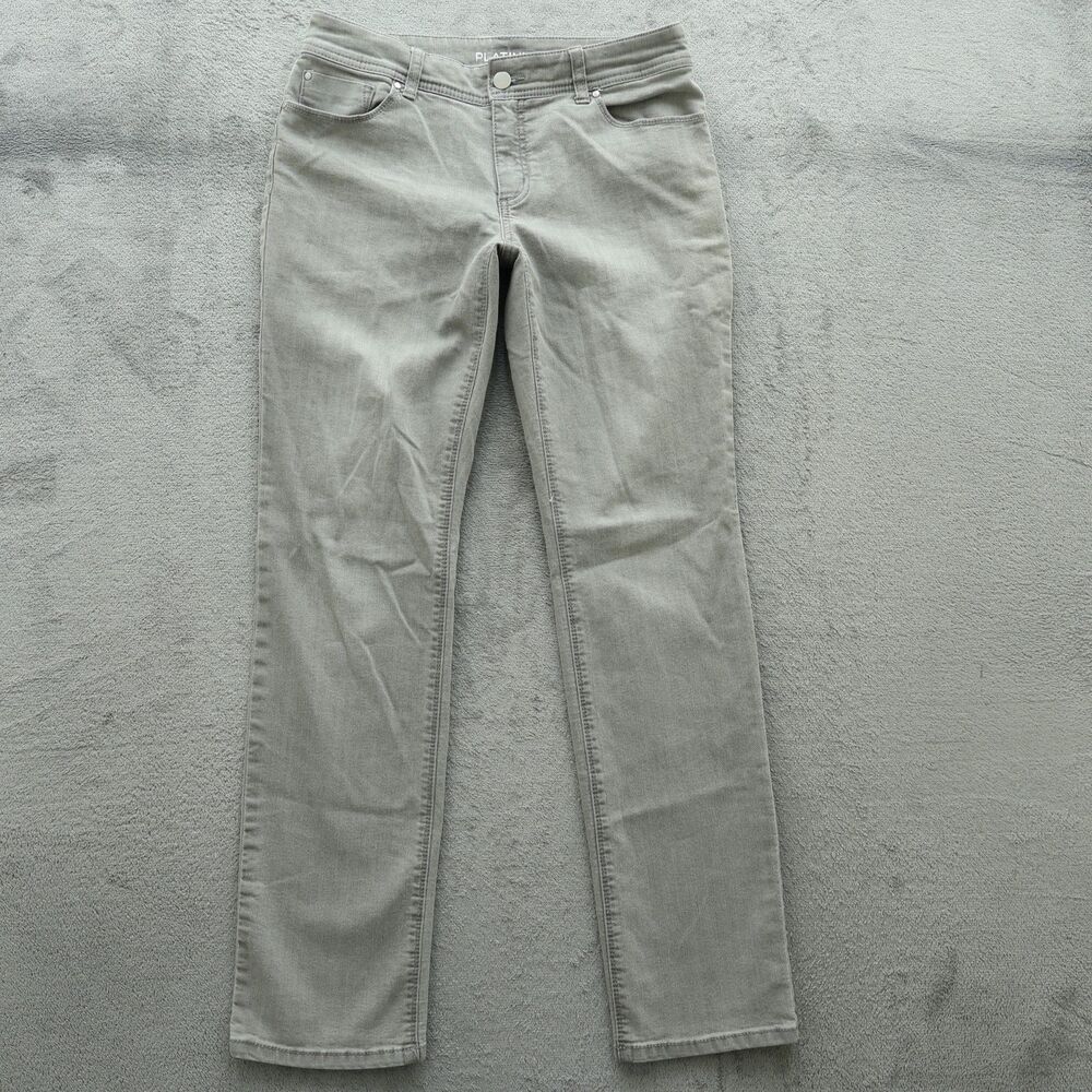 Chico's Platinum Jeans Women's Size 0 US-4 Gray Mid-Rise Straight 31" Inseam
